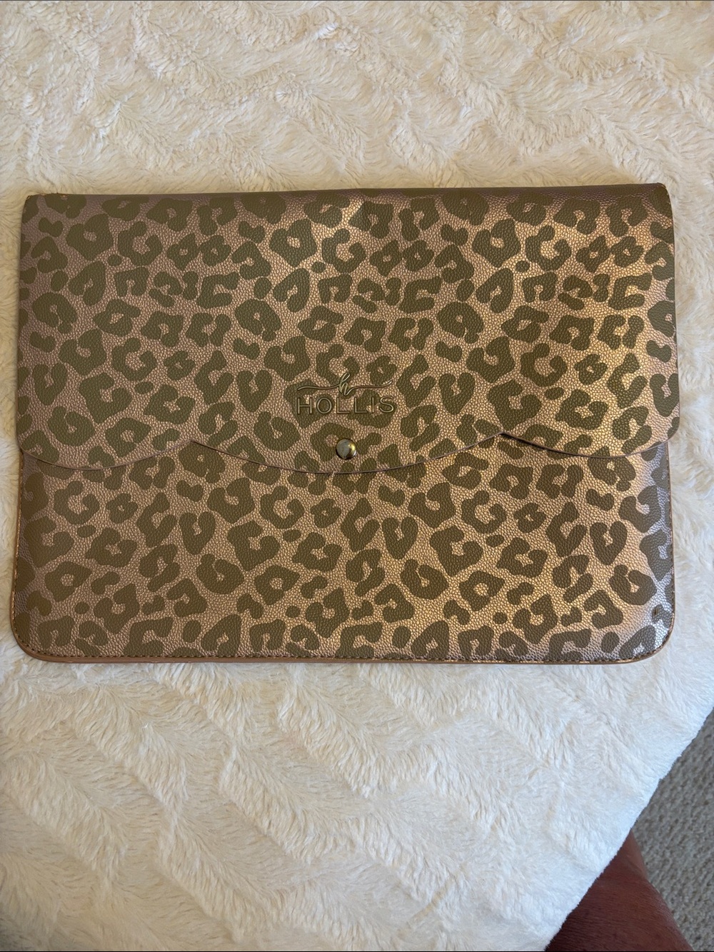 Hollis Leopard Print laptop case - Pink & Gray